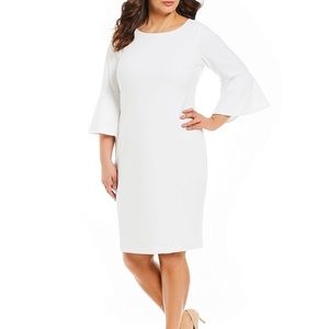 NWT Calvin Klein Plus Bell Sleeve Sheath Dress